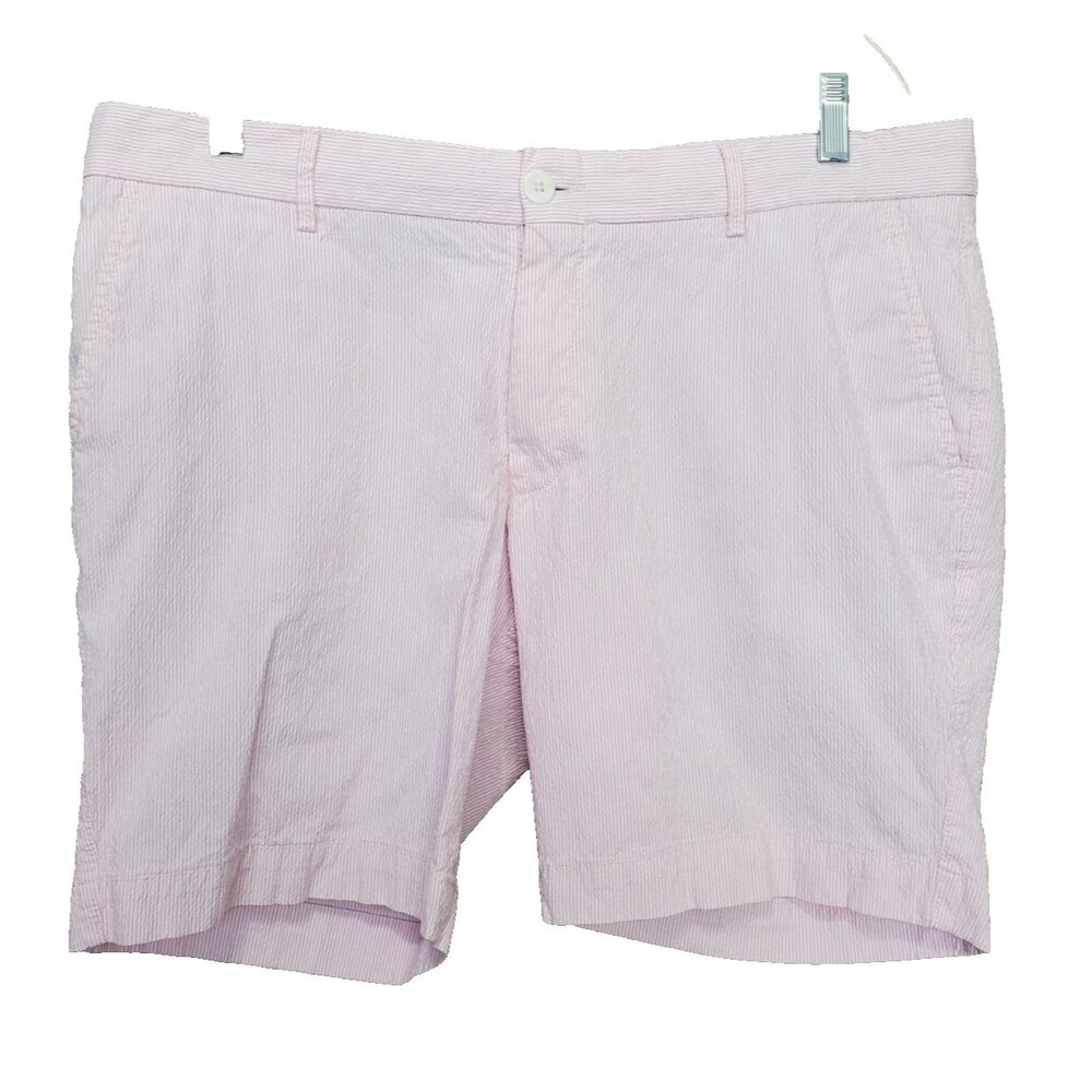 Ballin Men's Pink Striped Seersucker Shorts Size 38 Inseam measures 8"